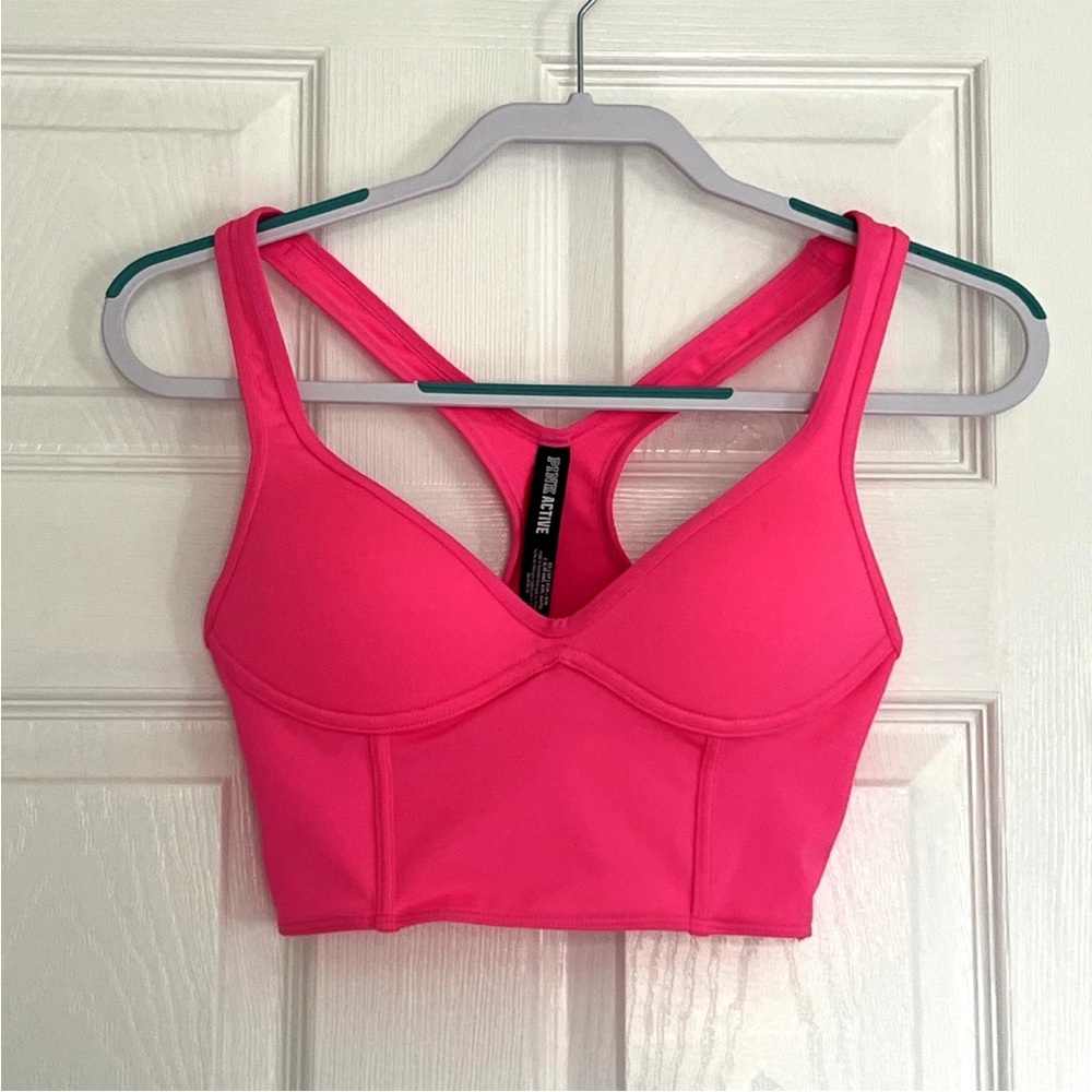 PINK ACTIVE Neon Pink Lightly Padded Sports Bra Size XS NWOT